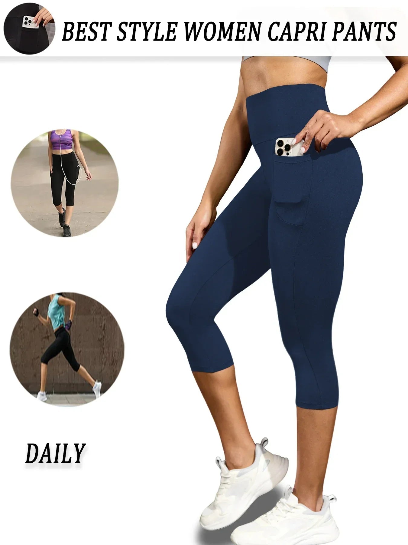 High Waisted capri pants For Women With Pockets Tummy Control No See Through Workout Running Yoga Athletic Push Up Gym Leggings - FitHealthHavenFitHealthHavenFitHealthHaven14:202430841-9;5:4182-9XXLHigh Waisted capri pants For Women With Pockets Tummy Control No See Through Workout Running Yoga Athletic Push Up Gym Leggings