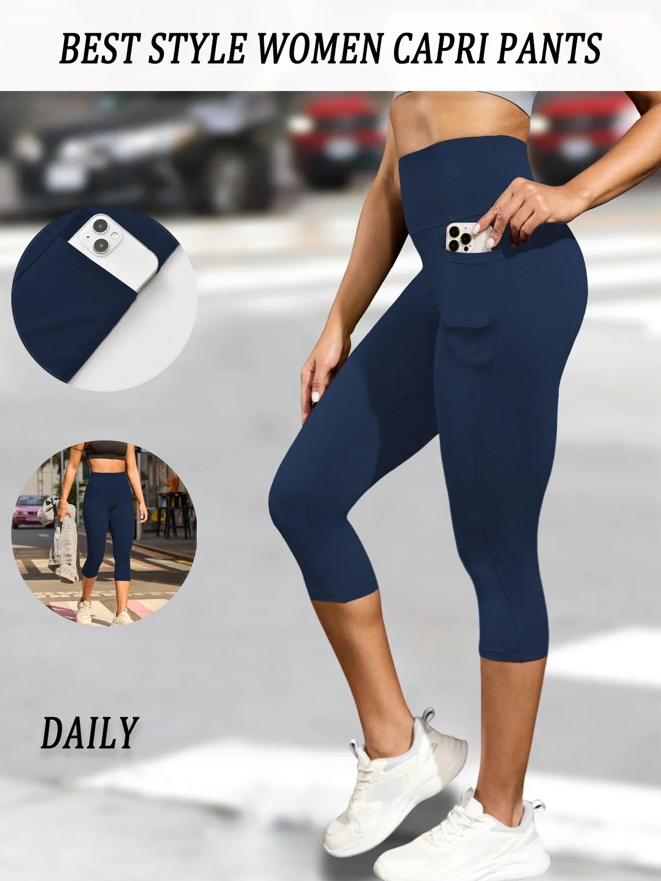 High Waisted capri pants For Women With Pockets Tummy Control No See Through Workout Running Yoga Athletic Push Up Gym Leggings - FitHealthHavenFitHealthHavenFitHealthHaven14:193-1;5:872-1XSHigh Waisted capri pants For Women With Pockets Tummy Control No See Through Workout Running Yoga Athletic Push Up Gym Leggings
