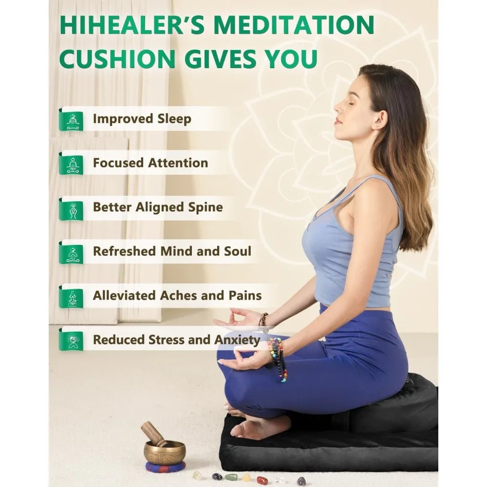 Hihealer Meditation Cushion Set Large Velvet Floor Pillow & Traditional Tibetan Yoga Bolster for Adults Zafu Meditation Mat - FitHealthHavenFitHealthHavenFitHealthHaven200007763:201336106United StatesHihealer Meditation Cushion Set Large Velvet Floor Pillow & Traditional Tibetan Yoga Bolster for Adults Zafu Meditation Mat