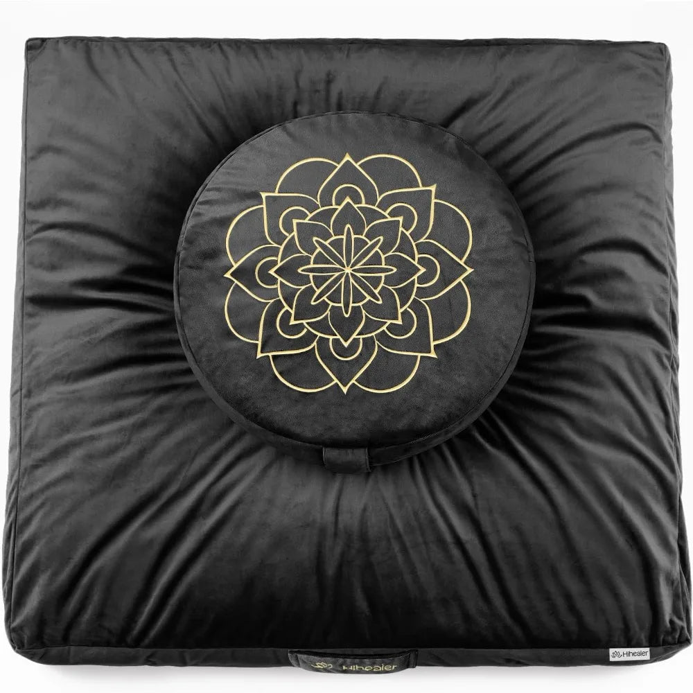 Hihealer Meditation Cushion Set Large Velvet Floor Pillow & Traditional Tibetan Yoga Bolster for Adults Zafu Meditation Mat - FitHealthHavenFitHealthHavenFitHealthHaven200007763:201336106United StatesHihealer Meditation Cushion Set Large Velvet Floor Pillow & Traditional Tibetan Yoga Bolster for Adults Zafu Meditation Mat