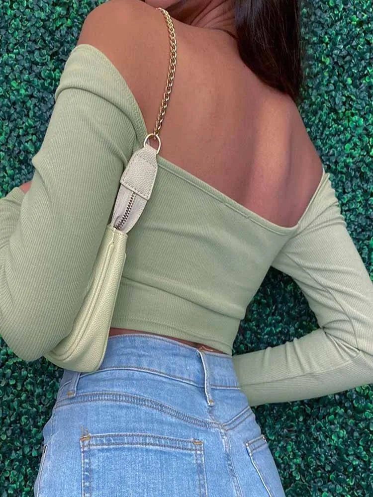 Hollow-Out V-neck Long Sleeve Crop Tops Spring Fall Casual Fashion Women Square Collar Slim Ribbed T-Shirts Backless Tee - FitHealthHavenFitHealthHavenFitHealthHaven14:175;5:361386greenMHollow-Out V-neck Long Sleeve Crop Tops Spring Fall Casual Fashion Women Square Collar Slim Ribbed T-Shirts Backless Tee