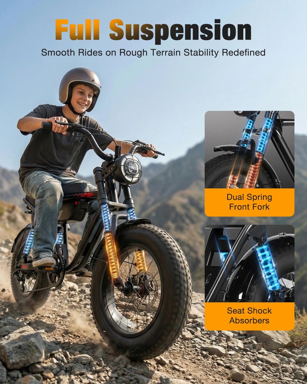 Hopepeak D10 Electric Bike, 16" Fat Tires Electric Mountain Bike, 1200W Peak Motor 48V 10.4Ah, 25 MPH 55Mi Range Off-Road Ebike with Full Suspension - FitHealthHavenFitHealthHavenFitHealthHaven14:173;200007763:201336106BlueUnited StatesHopepeak D10 Electric Bike, 16" Fat Tires Electric Mountain Bike, 1200W Peak Motor 48V 10.4Ah, 25 MPH 55Mi Range Off-Road Ebike with Full Suspension