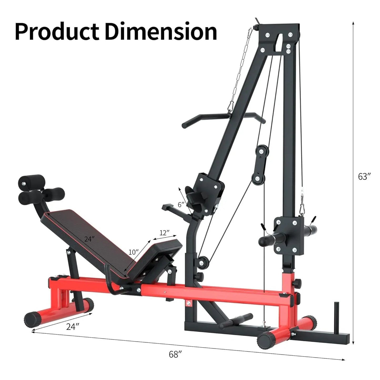 Leg Press Machine & LAT Pull Down - Heavy Duty Full Body Workout Equipment for Home Gym, Effective for Glutes,, Customized - FitHealthHavenFitHealthHavenFitHealthHaven14:115Black Red;200007763:201336106Black RedUnited StatesLeg Press Machine & LAT Pull Down - Heavy Duty Full Body Workout Equipment for Home Gym, Effective for Glutes,, Customized