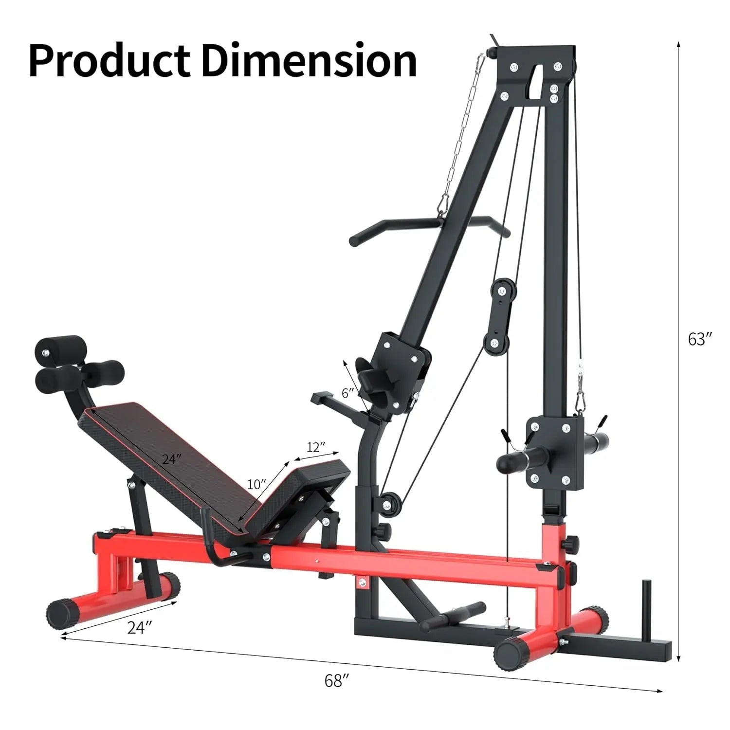 Leg Press Machine & LAT Pull Down - Heavy Duty Full Body Workout Equipment for Home Gym, Effective for Glutes,, Customized - FitHealthHavenFitHealthHavenFitHealthHaven14:115Black Red;200007763:201336106Black RedUnited StatesLeg Press Machine & LAT Pull Down - Heavy Duty Full Body Workout Equipment for Home Gym, Effective for Glutes,, Customized