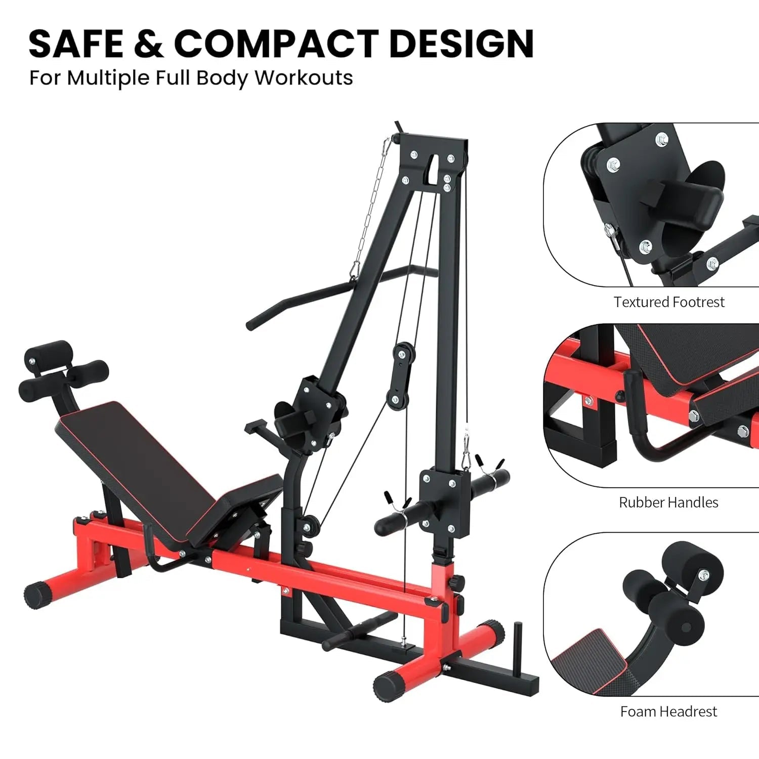 Leg Press Machine & LAT Pull Down - Heavy Duty Full Body Workout Equipment for Home Gym, Effective for Glutes,, Customized - FitHealthHavenFitHealthHavenFitHealthHaven14:115Black Red;200007763:201336106Black RedUnited StatesLeg Press Machine & LAT Pull Down - Heavy Duty Full Body Workout Equipment for Home Gym, Effective for Glutes,, Customized
