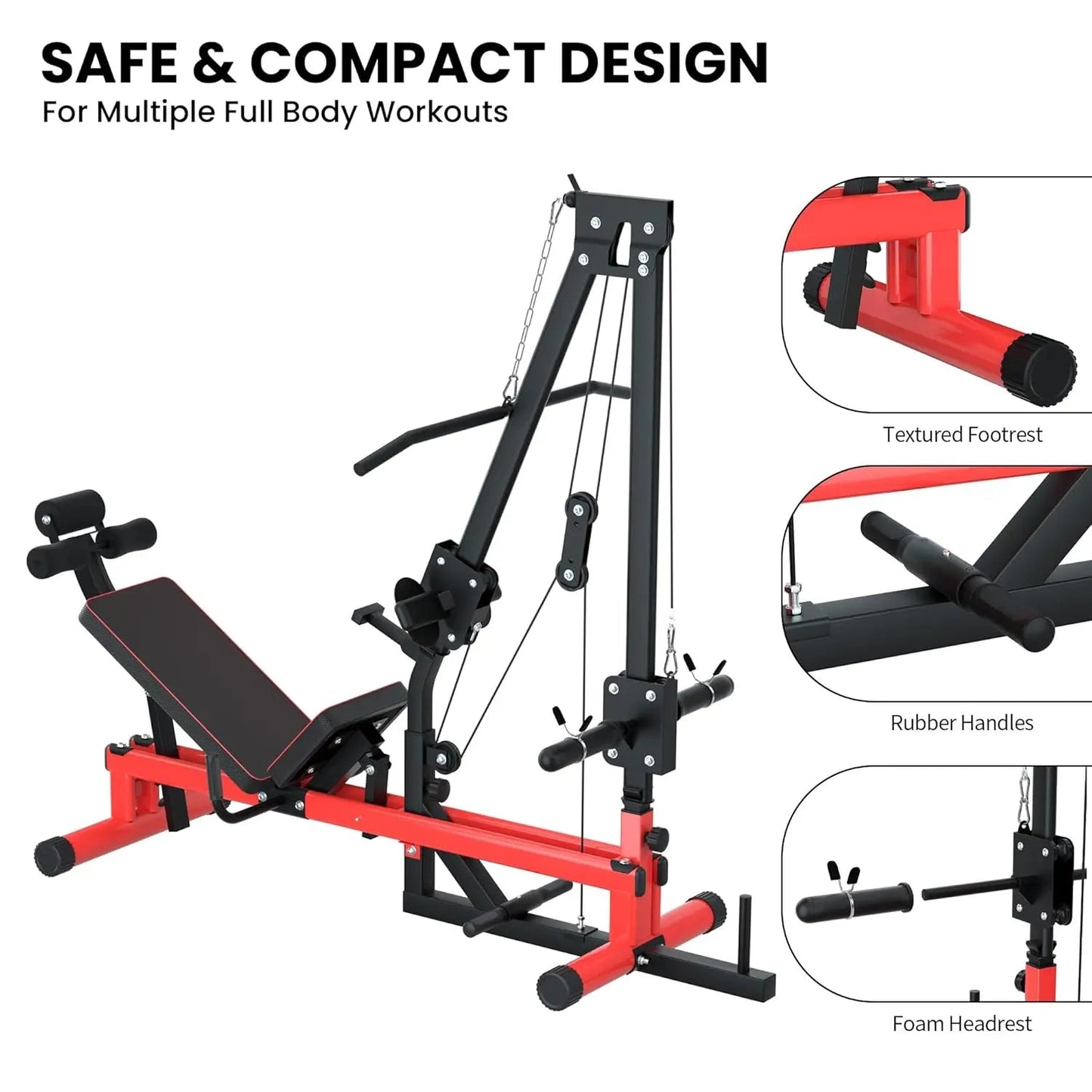 Leg Press Machine & LAT Pull Down - Heavy Duty Full Body Workout Equipment for Home Gym, Effective for Glutes,, Customized - FitHealthHavenFitHealthHavenFitHealthHaven14:115Black Red;200007763:201336106Black RedUnited StatesLeg Press Machine & LAT Pull Down - Heavy Duty Full Body Workout Equipment for Home Gym, Effective for Glutes,, Customized