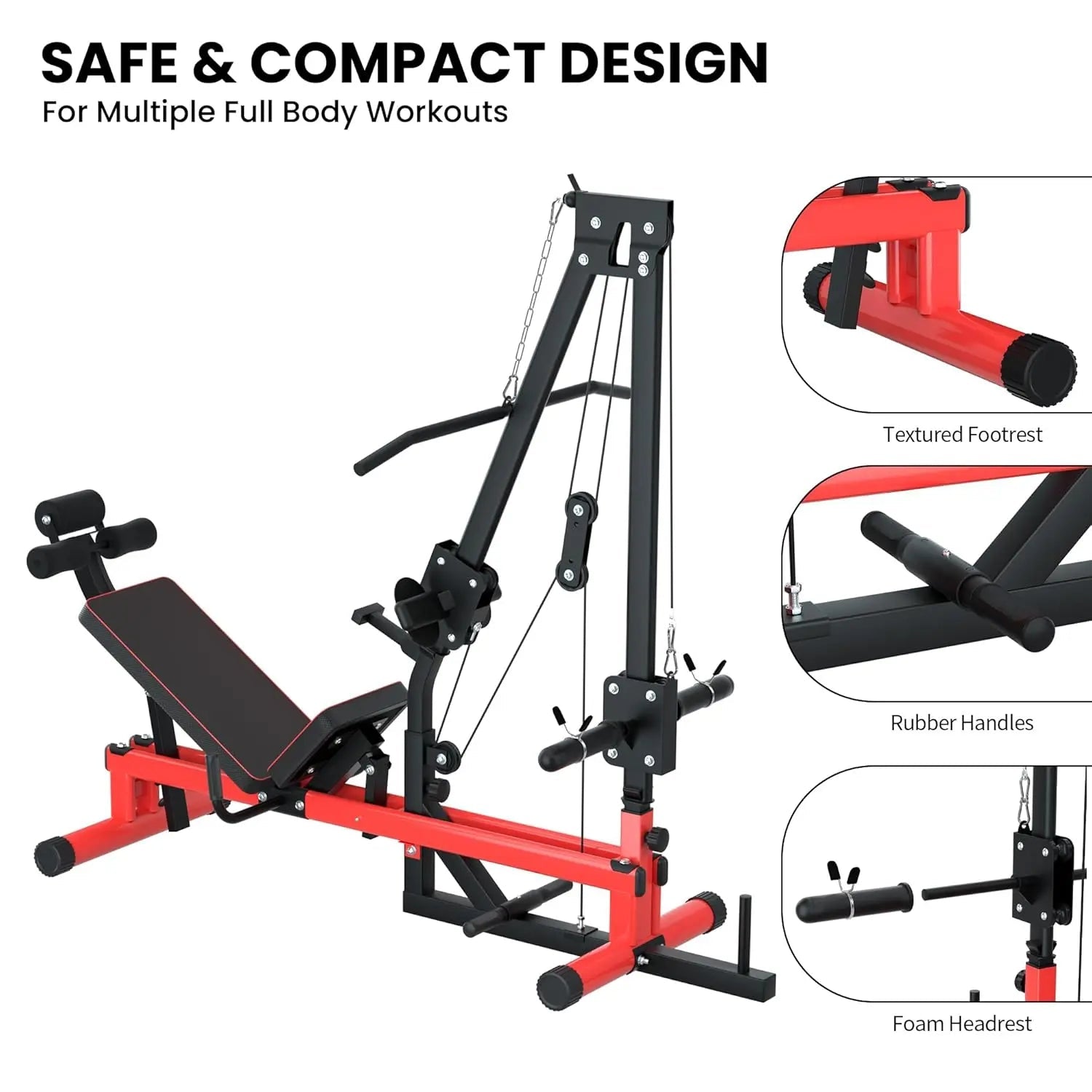 Leg Press Machine & LAT Pull Down - Heavy Duty Full Body Workout Equipment for Home Gym, Effective for Glutes,, Customized - FitHealthHavenFitHealthHavenFitHealthHaven14:115Black Red;200007763:201336106Black RedUnited StatesLeg Press Machine & LAT Pull Down - Heavy Duty Full Body Workout Equipment for Home Gym, Effective for Glutes,, Customized
