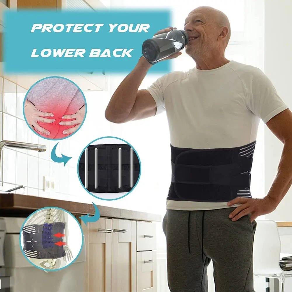 Lumbar Pad Back Support Elastic Double Compression Belt for Lower Back Pain Relief,Scoliosis,Herniated Disc,Sciatica Men Women - FitHealthHavenFitHealthHavenFitHealthHaven14:366Style B;5:100014064S for waist 60-80cmStyle BS for waist 60-80cmLumbar Pad Back Support Elastic Double Compression Belt for Lower Back Pain Relief,Scoliosis,Herniated Disc,Sciatica Men Women