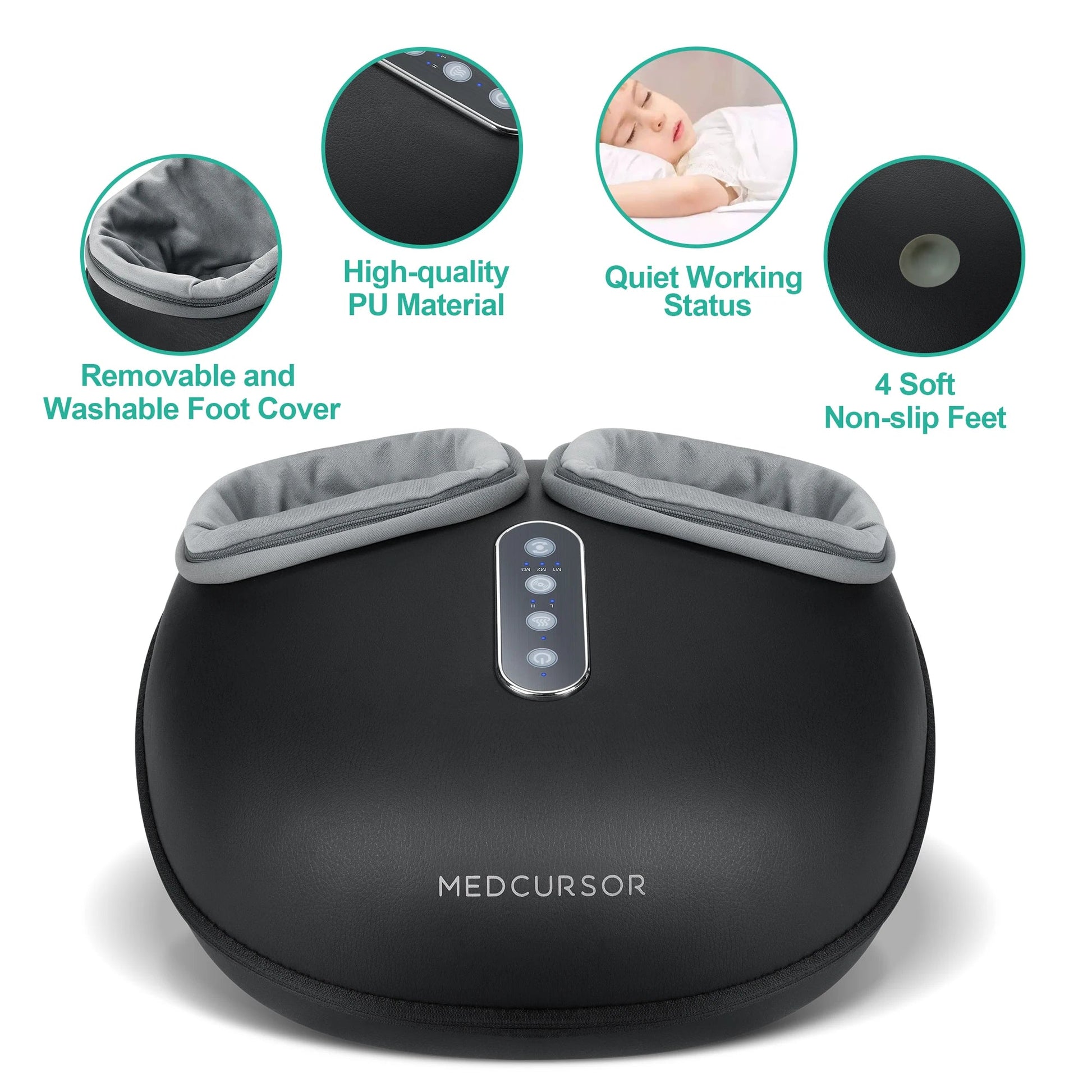 Medcursor Shiatsu Foot Massager Machine with Heat Roller Muscle Relaxation Pain Relief Electric Fully Wrapped Foot Massage - FitHealthHavenFitHealthHavenFitHealthHaven14:193;200007763:201336106;200009209:201898808blackUnited StatesUS PlugMedcursor Shiatsu Foot Massager Machine with Heat Roller Muscle Relaxation Pain Relief Electric Fully Wrapped Foot Massage