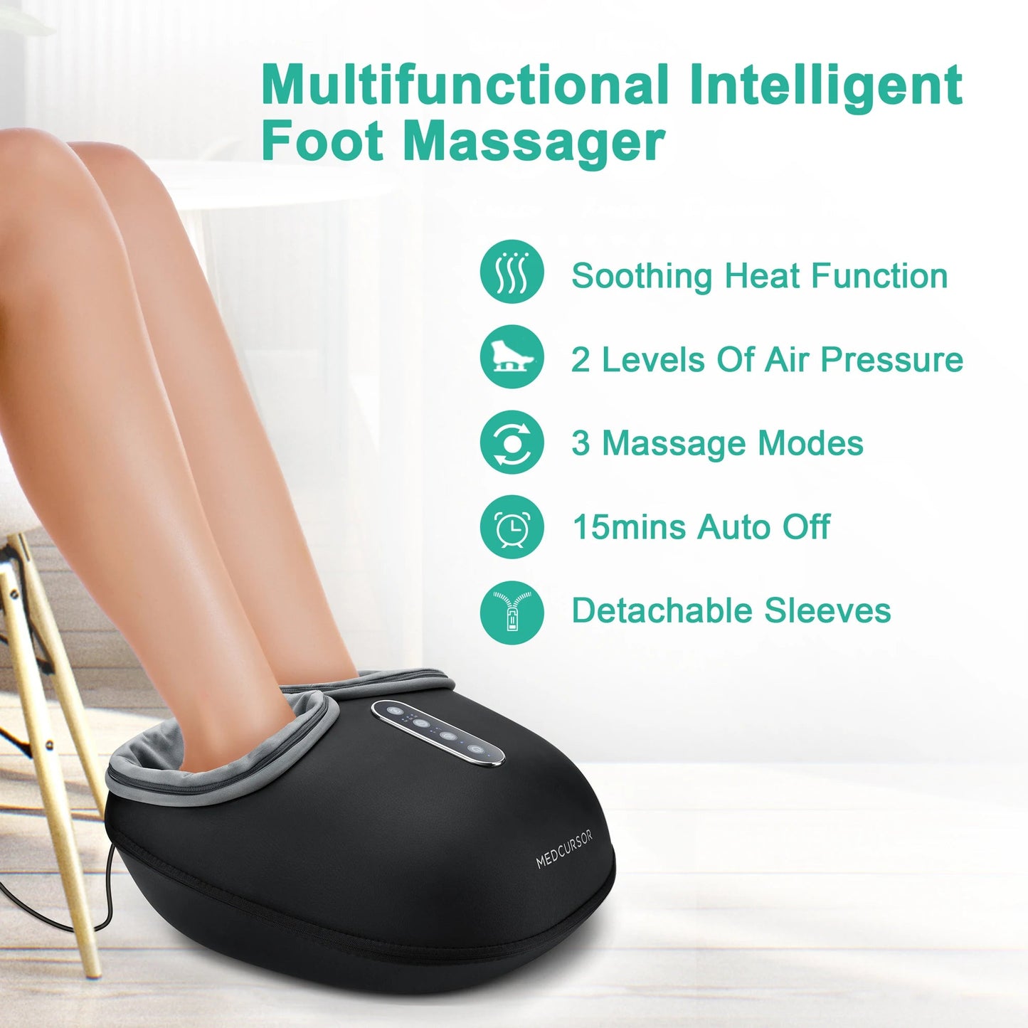 Medcursor Shiatsu Foot Massager Machine with Heat Roller Muscle Relaxation Pain Relief Electric Fully Wrapped Foot Massage - FitHealthHavenFitHealthHavenFitHealthHaven14:193;200007763:201336106;200009209:201898808blackUnited StatesUS PlugMedcursor Shiatsu Foot Massager Machine with Heat Roller Muscle Relaxation Pain Relief Electric Fully Wrapped Foot Massage