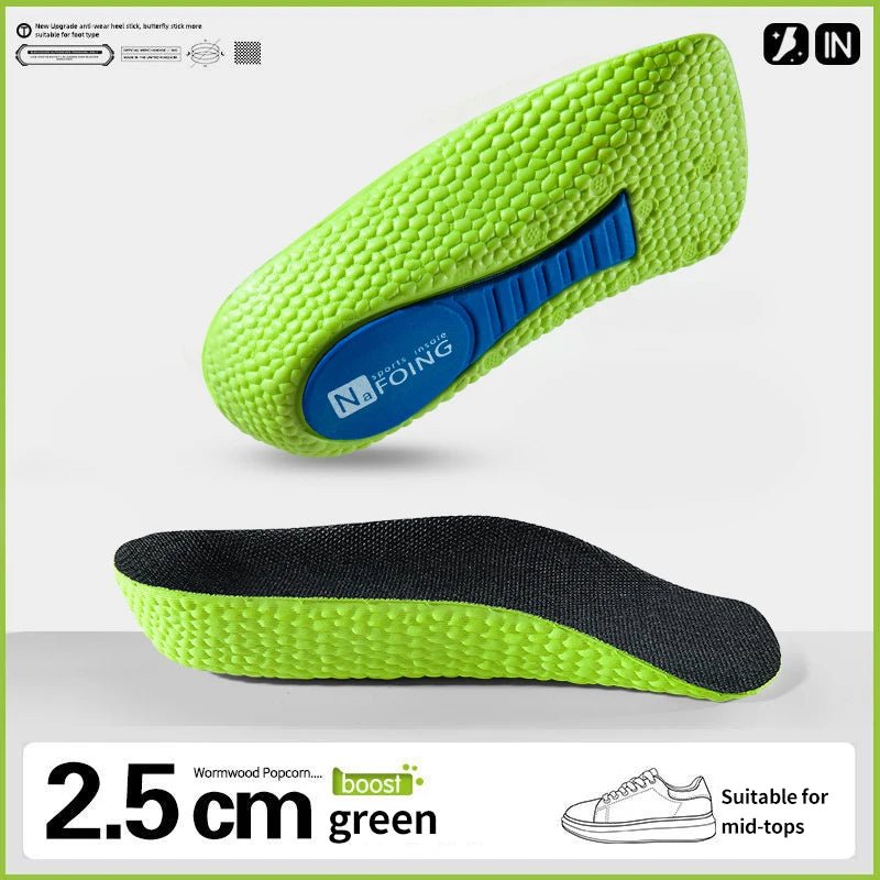 Memory Foam Height Increase Insoles for Men Women Shoes Flat Feet Arch Support Orthopedic Insoles Sneakers Heel Lift Shoe Pads - FitHealthHavenFitHealthHavenFitHealthHaven14:1732.5cm Green;200007763:2013361002.5cm GreenCHINAMemory Foam Height Increase Insoles for Men Women Shoes Flat Feet Arch Support Orthopedic Insoles Sneakers Heel Lift Shoe Pads