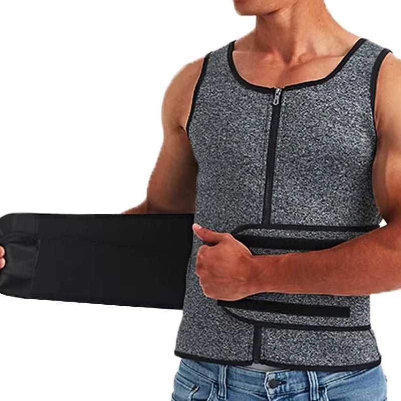 Men Body Shaper Waist Trainer Vest Slimming Shirt Sauna Sweat Vest Compression Undershirt Shapewear Fat Burner Workout Tank Tops - FitHealthHavenFitHealthHavenFitHealthHaven14:193Gray;5:100014064GraySMen Body Shaper Waist Trainer Vest Slimming Shirt Sauna Sweat Vest Compression Undershirt Shapewear Fat Burner Workout Tank Tops