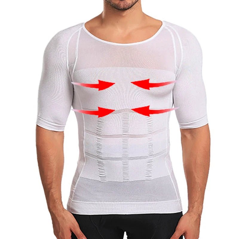 Men Body Shapers Fitness Elastic Abdomen Tight Fitting Short Sleeve Shirt Tank Tops Shape Underwear Slimming Boobs Shaping - FitHealthHavenFitHealthHavenFitHealthHaven14:173White;5:100014065WhiteXLMen Body Shapers Fitness Elastic Abdomen Tight Fitting Short Sleeve Shirt Tank Tops Shape Underwear Slimming Boobs Shaping
