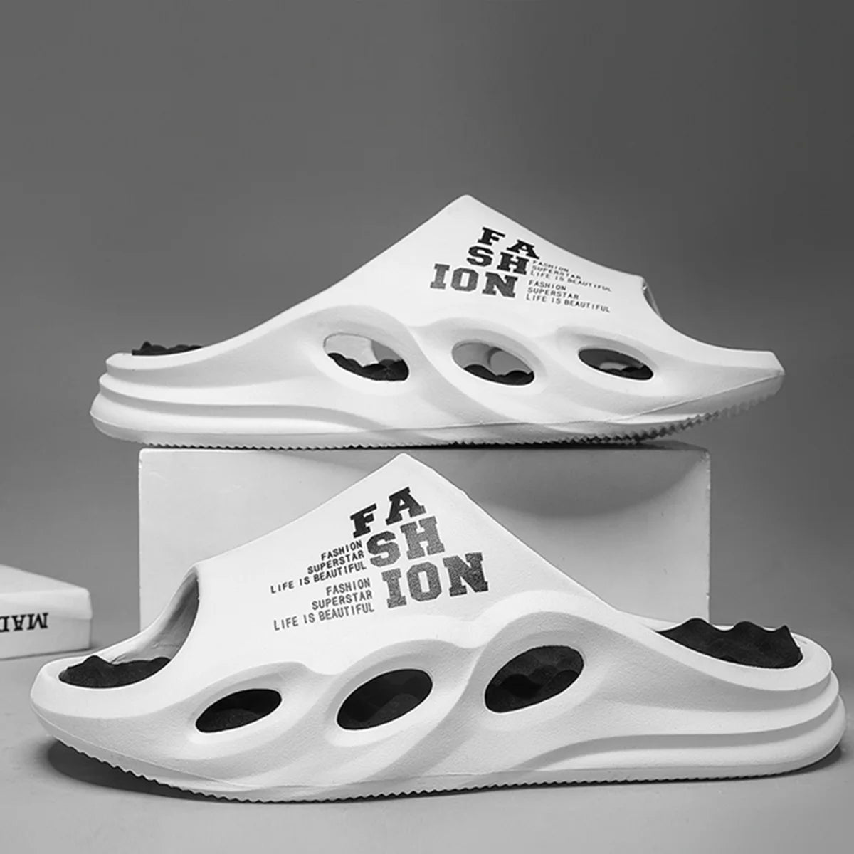 Men Fashion Massage Slippers Indoor/Outdoor Sandals Beach Flip Flop Thick Sole Male Slides Summer Non-Slip Men Shower Slippers - FitHealthHavenFitHealthHavenFitHealthHaven14:29;200000124:4280324WHITE39-40Men Fashion Massage Slippers Indoor/Outdoor Sandals Beach Flip Flop Thick Sole Male Slides Summer Non-Slip Men Shower Slippers