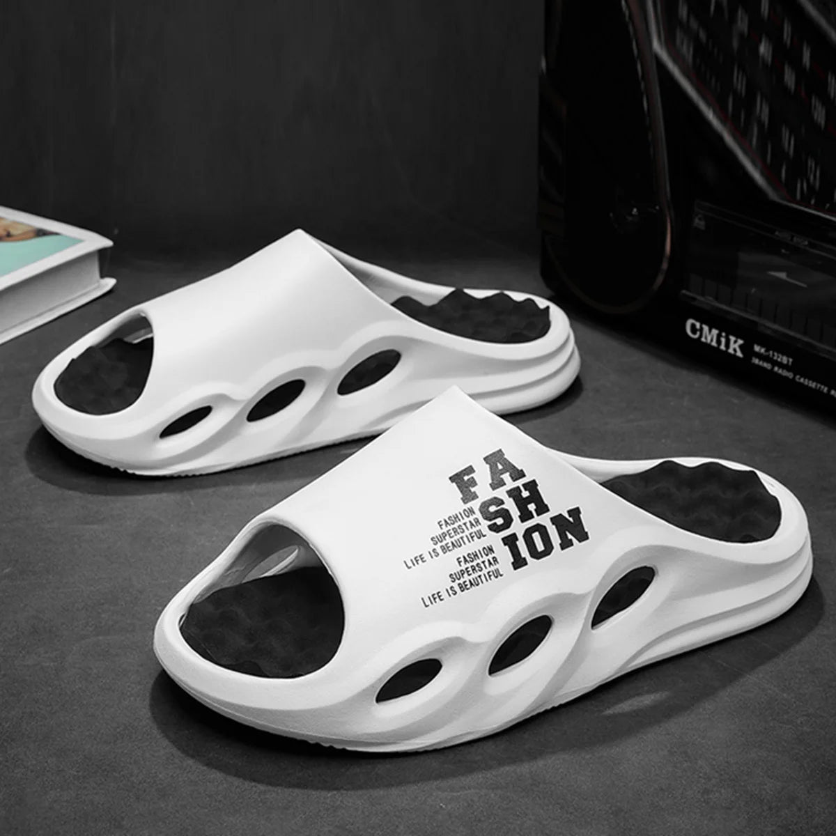 Men Fashion Massage Slippers Indoor/Outdoor Sandals Beach Flip Flop Thick Sole Male Slides Summer Non-Slip Men Shower Slippers - FitHealthHavenFitHealthHavenFitHealthHaven14:29;200000124:4280324WHITE39-40Men Fashion Massage Slippers Indoor/Outdoor Sandals Beach Flip Flop Thick Sole Male Slides Summer Non-Slip Men Shower Slippers