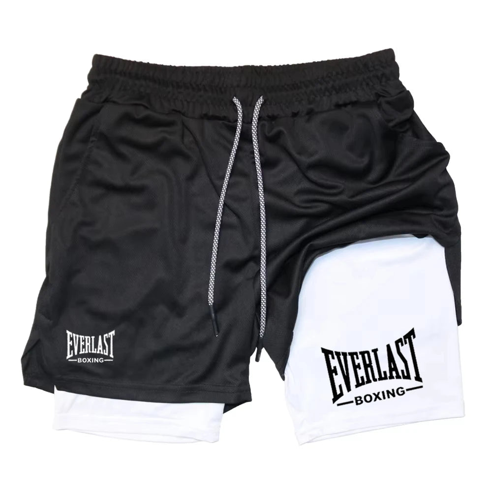 Men's compression gym shorts, EVERLAST printed sports pants, double layered, quick drying, basketball, muscle, fitness RL0365 - FitHealthHavenFitHealthHavenFitHealthHaven14:691photo color;5:4183photo color 4XXXLMen's compression gym shorts, EVERLAST printed sports pants, double layered, quick drying, basketball, muscle, fitness RL0365