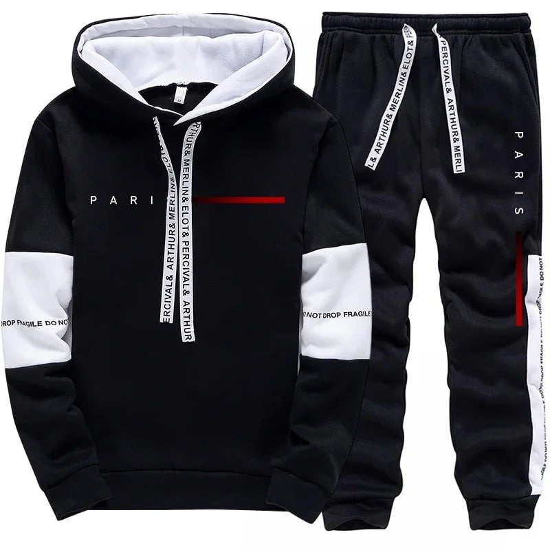 Men's Hooded Sweatshirts Sweatpants Paris Fashion Hoodie Streetwear Male All Season Daily Casual Sports Pullover Jogging Pants - FitHealthHavenFitHealthHavenFitHealthHaven14:1254Black Pants;5:361386Black PantsMMen's Hooded Sweatshirts Sweatpants Paris Fashion Hoodie Streetwear Male All Season Daily Casual Sports Pullover Jogging Pants