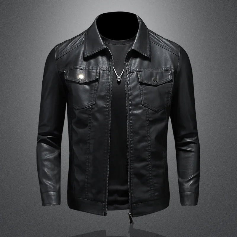 Men's lapel leather jacket autumn oversized slim motorcycle riding suit winter thickened PU leather waterproof work clothes - FitHealthHavenFitHealthHavenFitHealthHaven14:193;5:4182blackXXLMen's lapel leather jacket autumn oversized slim motorcycle riding suit winter thickened PU leather waterproof work clothes