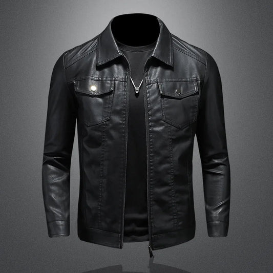 Men's lapel leather jacket autumn oversized slim motorcycle riding suit winter thickened PU leather waterproof work clothes - FitHealthHavenFitHealthHavenFitHealthHaven14:193;5:4182blackXXLMen's lapel leather jacket autumn oversized slim motorcycle riding suit winter thickened PU leather waterproof work clothes