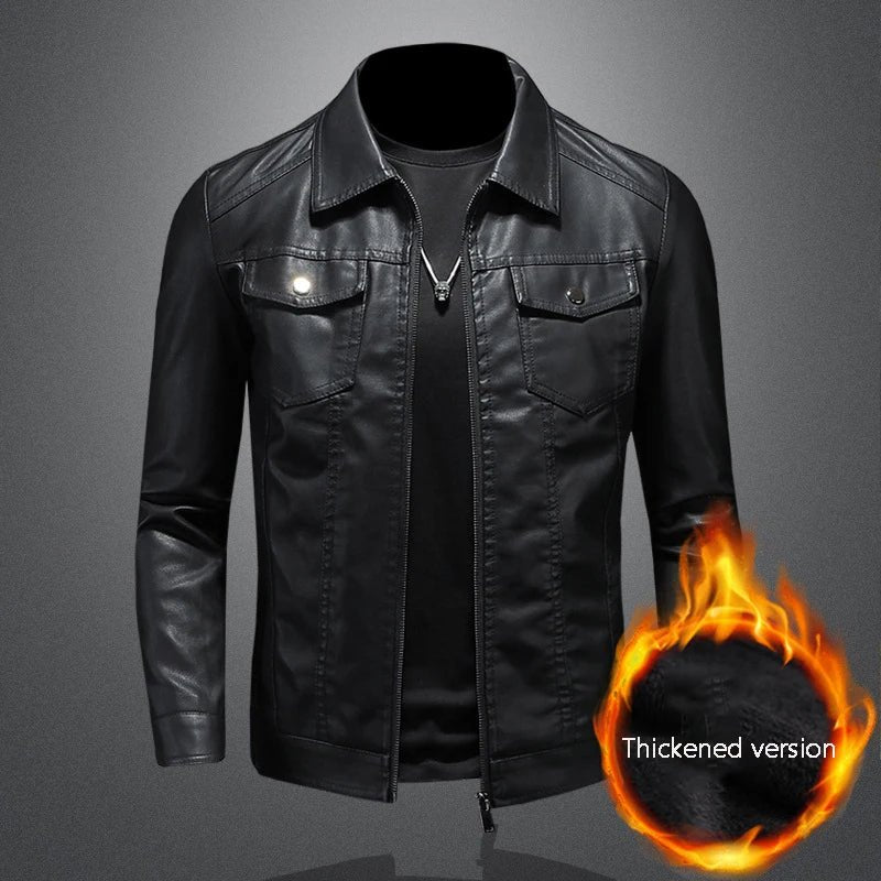 Men's lapel leather jacket autumn oversized slim motorcycle riding suit winter thickened PU leather waterproof work clothes - FitHealthHavenFitHealthHavenFitHealthHaven14:193;5:4182blackXXLMen's lapel leather jacket autumn oversized slim motorcycle riding suit winter thickened PU leather waterproof work clothes