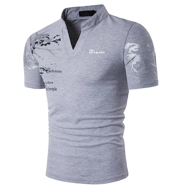 Men's Polo Shirt Golf Shirt Graphic Prints V Neck Outdoor Street Short Sleeves Print Clothing Sports Fashion Streetwear Designer - FitHealthHavenFitHealthHavenFitHealthHaven14:691B69-BGK-grey;5:100014065B69-BGK-greyXLMen's Polo Shirt Golf Shirt Graphic Prints V Neck Outdoor Street Short Sleeves Print Clothing Sports Fashion Streetwear Designer