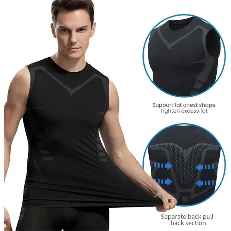 Men's Slimming Vest Ionic Compression Shirt Ice-Silk Cooling Body Shaper Tank Top Tummy Control Quick-Dry Fitness Shirts - FitHealthHavenFitHealthHavenFitHealthHaven14:691Gray;5:100014064GraySMen's Slimming Vest Ionic Compression Shirt Ice-Silk Cooling Body Shaper Tank Top Tummy Control Quick-Dry Fitness Shirts
