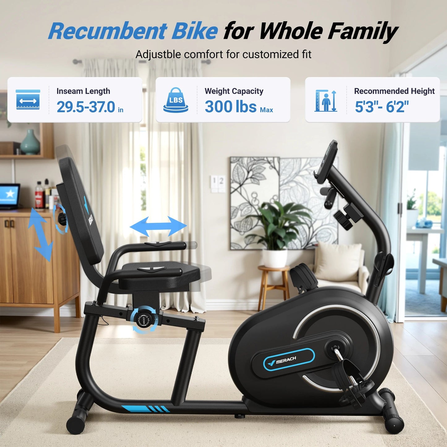 MERACH Recumbent Exercise Bike for Home Smart Bluetooth Exclusive App Connectivity LCD Heart Rate Handle Magnetic Recumbent Bike - FitHealthHavenFitHealthHavenFitHealthHaven14:193S08 Recumbent;200007763:201336106S08 RecumbentUnited StatesMERACH Recumbent Exercise Bike for Home Smart Bluetooth Exclusive App Connectivity LCD Heart Rate Handle Magnetic Recumbent Bike
