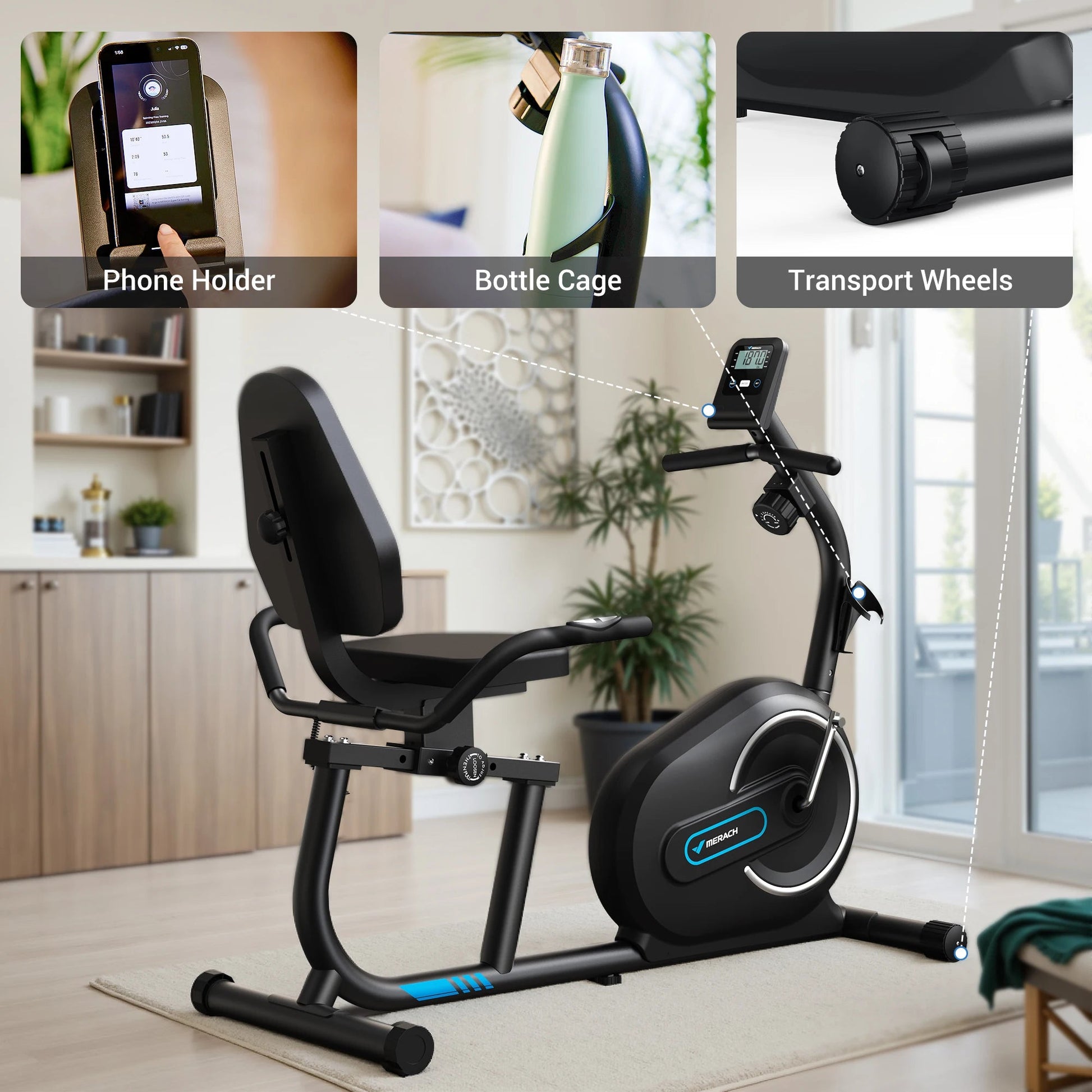 MERACH Recumbent Exercise Bike for Home Smart Bluetooth Exclusive App Connectivity LCD Heart Rate Handle Magnetic Recumbent Bike - FitHealthHavenFitHealthHavenFitHealthHaven14:193S08 Recumbent;200007763:201336106S08 RecumbentUnited StatesMERACH Recumbent Exercise Bike for Home Smart Bluetooth Exclusive App Connectivity LCD Heart Rate Handle Magnetic Recumbent Bike