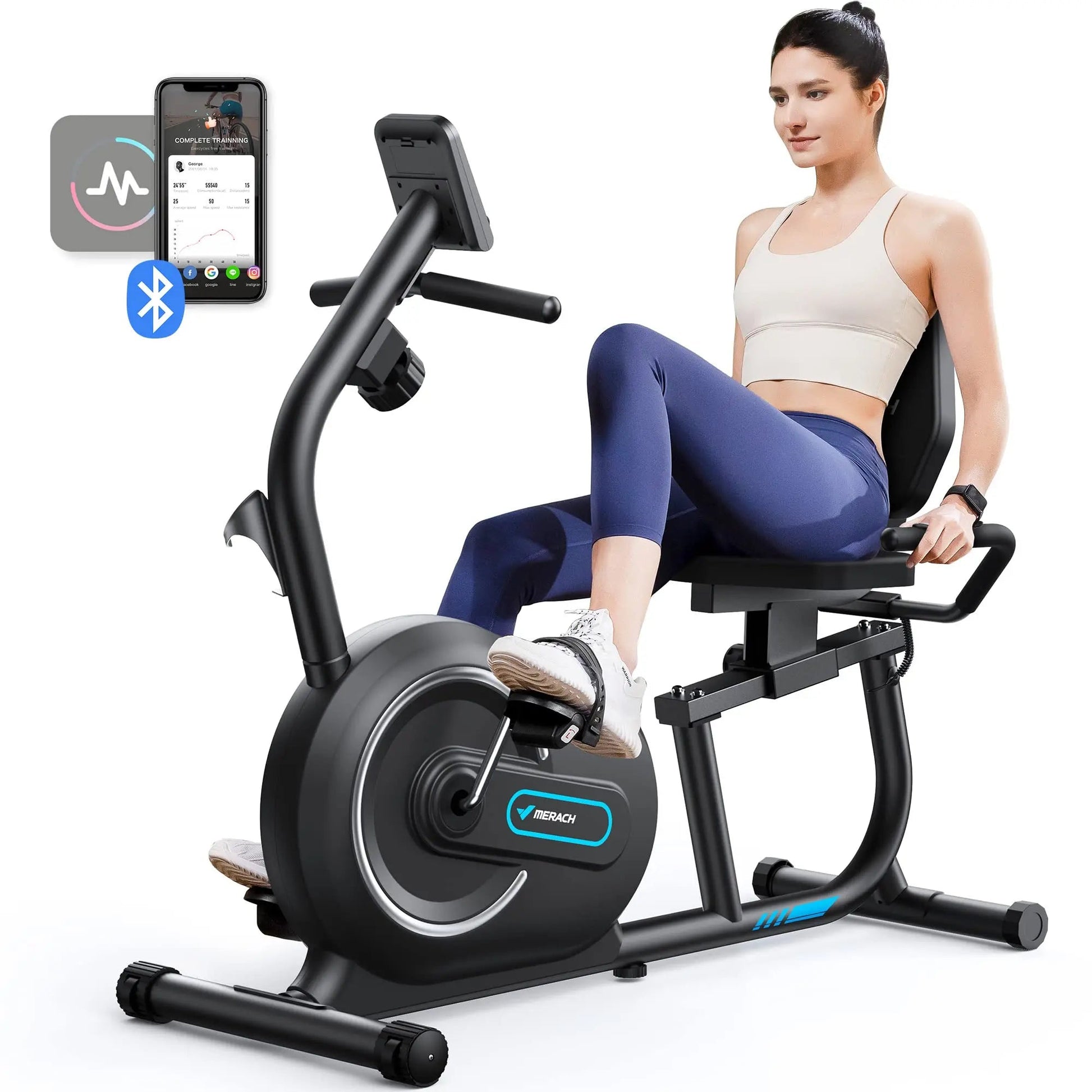 MERACH Recumbent Exercise Bike for Home Smart Bluetooth Exclusive App Connectivity LCD Heart Rate Handle Magnetic Recumbent Bike - FitHealthHavenFitHealthHavenFitHealthHaven14:193S08 Recumbent;200007763:201336106S08 RecumbentUnited StatesMERACH Recumbent Exercise Bike for Home Smart Bluetooth Exclusive App Connectivity LCD Heart Rate Handle Magnetic Recumbent Bike