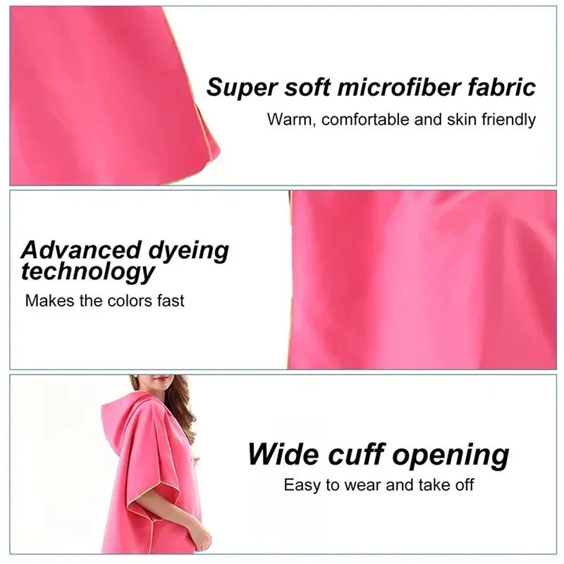 Microfiber Hooded Towel Men Women for Swim Beach Travel Quick Dry Changing Robe Cape Bath Towel Bathrobe Surf Poncho Sauna Play - FitHealthHavenFitHealthHavenFitHealthHaven14:350853PinkPinkMicrofiber Hooded Towel Men Women for Swim Beach Travel Quick Dry Changing Robe Cape Bath Towel Bathrobe Surf Poncho Sauna Play