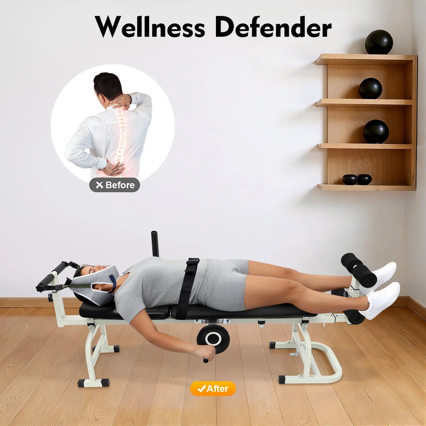 Multifunctional Cervical Lumbar Traction Bed Portable Spine Stretcher Traction Device Floor Standing Neck Stretcher Capacity 150kg Load Adjustable Length (150-190cm) for Home Use, Rehabilitation Centers, Clinics, Hospitals - FitHealthHavenFitHealthHavenFitHealthHaven14:193;200007763:201336106blackUnited StatesMultifunctional Cervical Lumbar Traction Bed Portable Spine Stretcher Traction Device Floor Standing Neck Stretcher Capacity 150kg Load Adjustable Length (150-190cm) for Home Use, Rehabilit
