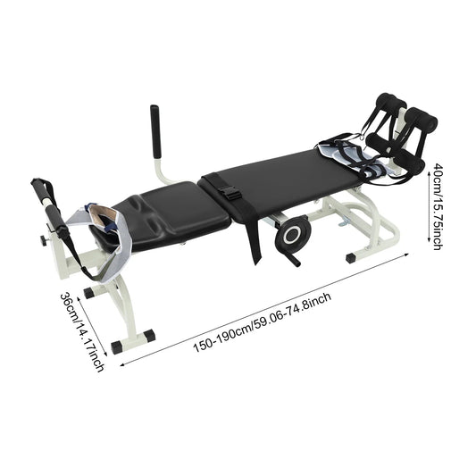 Multifunctional Cervical Lumbar Traction Bed Portable Spine Stretcher Traction Device Floor Standing Neck Stretcher Capacity 150kg Load Adjustable Length (150-190cm) for Home Use, Rehabilitation Centers, Clinics, Hospitals - FitHealthHavenFitHealthHavenFitHealthHaven14:193;200007763:201336106blackUnited StatesMultifunctional Cervical Lumbar Traction Bed Portable Spine Stretcher Traction Device Floor Standing Neck Stretcher Capacity 150kg Load Adjustable Length (150-190cm) for Home Use, Rehabilit