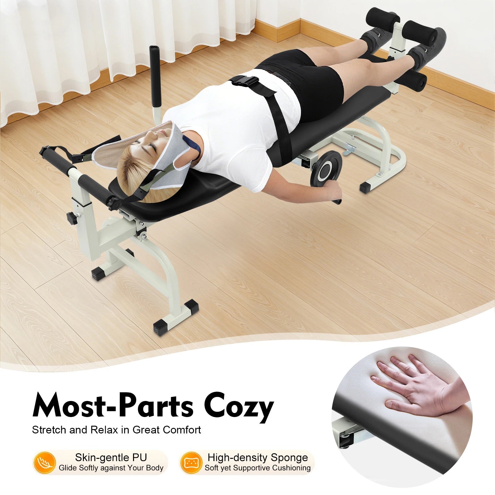 Multifunctional Cervical Lumbar Traction Bed Portable Spine Stretcher Traction Device Floor Standing Neck Stretcher Capacity 150kg Load Adjustable Length (150-190cm) for Home Use, Rehabilitation Centers, Clinics, Hospitals - FitHealthHavenFitHealthHavenFitHealthHaven14:193;200007763:201336106blackUnited StatesMultifunctional Cervical Lumbar Traction Bed Portable Spine Stretcher Traction Device Floor Standing Neck Stretcher Capacity 150kg Load Adjustable Length (150-190cm) for Home Use, Rehabilit