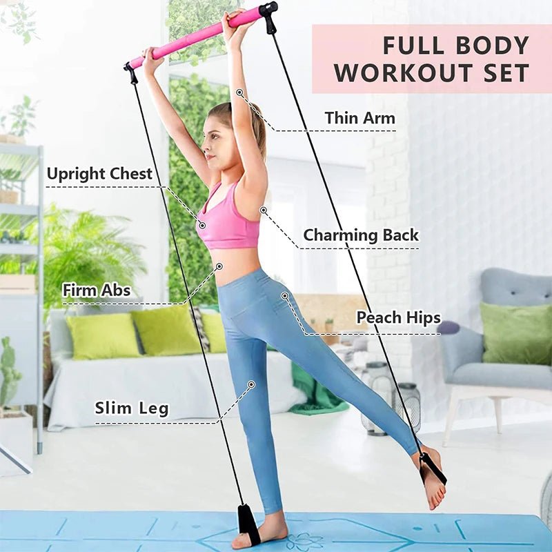 Multifunctional Pilates Bar Combination Fitness Bar Yoga Chest Expansion Tension Rope Back Trainer Elastic Rope Stretching Belt - FitHealthHavenFitHealthHavenFitHealthHaven14:350850BlueBlueMultifunctional Pilates Bar Combination Fitness Bar Yoga Chest Expansion Tension Rope Back Trainer Elastic Rope Stretching Belt