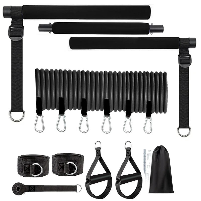 Multifunctional Pilates Bar Combination Fitness Bar Yoga Chest Expansion Tension Rope Back Trainer Elastic Rope Stretching Belt - FitHealthHavenFitHealthHavenFitHealthHaven14:691Black-180LBSBlack-180LBSMultifunctional Pilates Bar Combination Fitness Bar Yoga Chest Expansion Tension Rope Back Trainer Elastic Rope Stretching Belt