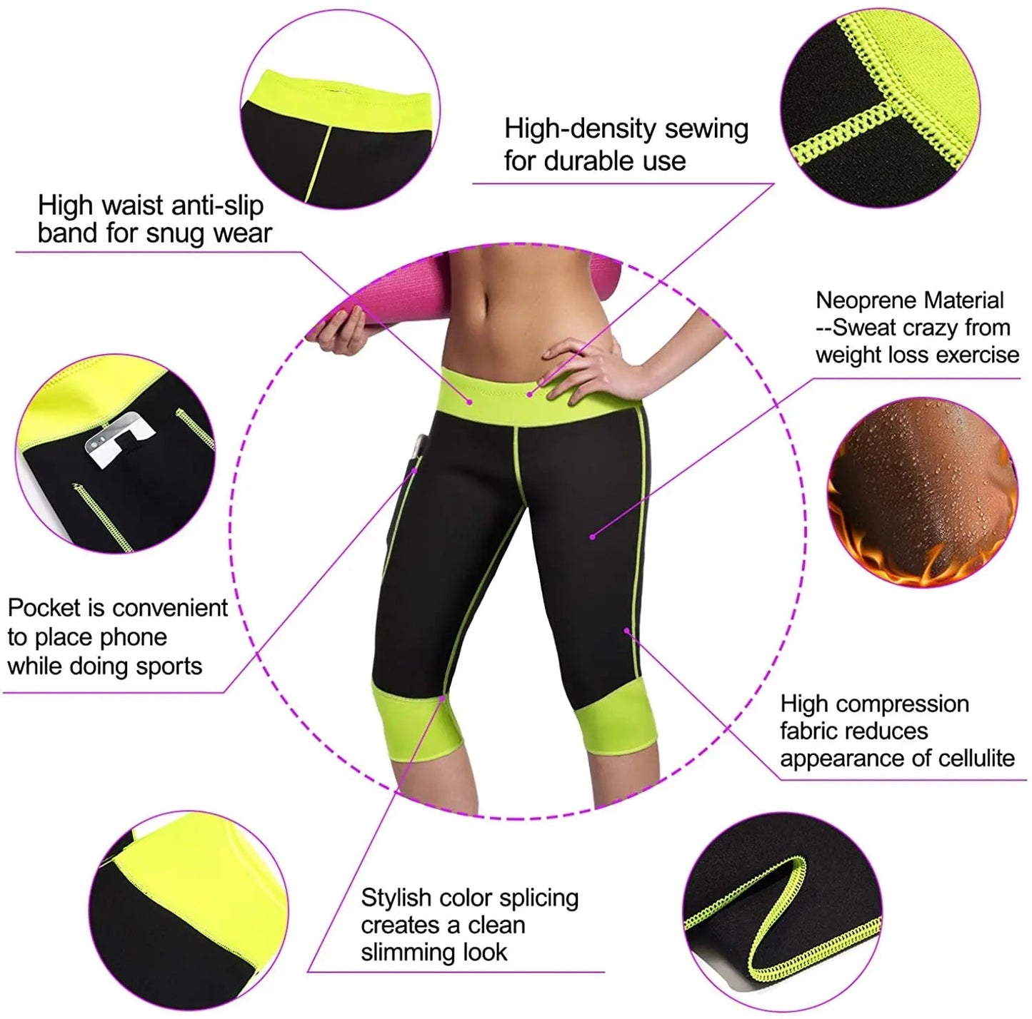 Neoprene Sauna Sweat Pants with Pocket for Women, Slimming Shorts, Compression Leggings, Body Shaper, Workout, Running, Hot - FitHealthHavenFitHealthHavenFitHealthHaven14:366;5:100014064YELLOWSNeoprene Sauna Sweat Pants with Pocket for Women, Slimming Shorts, Compression Leggings, Body Shaper, Workout, Running, Hot