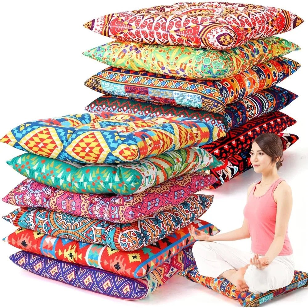 Nuogo 12 Pcs Bohemian Floor Cushions Bulk 15 Inch Boho Floor Sitting Meditation Pillows Yoga Mandala Meditation Pouf for - FitHealthHavenFitHealthHavenFitHealthHaven200007763:201336106United StatesNuogo 12 Pcs Bohemian Floor Cushions Bulk 15 Inch Boho Floor Sitting Meditation Pillows Yoga Mandala Meditation Pouf for
