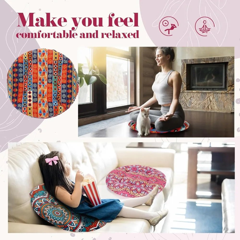 Nuogo 12 Pcs Bohemian Floor Cushions Bulk 15 Inch Boho Floor Sitting Meditation Pillows Yoga Mandala Meditation Pouf for - FitHealthHavenFitHealthHavenFitHealthHaven200007763:201336106United StatesNuogo 12 Pcs Bohemian Floor Cushions Bulk 15 Inch Boho Floor Sitting Meditation Pillows Yoga Mandala Meditation Pouf for
