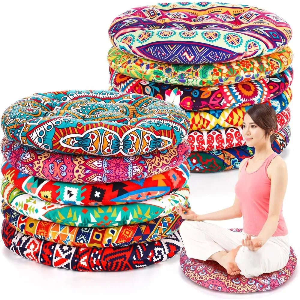 Nuogo 12 Pcs Bohemian Floor Cushions Bulk 15 Inch Boho Floor Sitting Meditation Pillows Yoga Mandala Meditation Pouf for - FitHealthHavenFitHealthHavenFitHealthHaven200007763:201336106United StatesNuogo 12 Pcs Bohemian Floor Cushions Bulk 15 Inch Boho Floor Sitting Meditation Pillows Yoga Mandala Meditation Pouf for