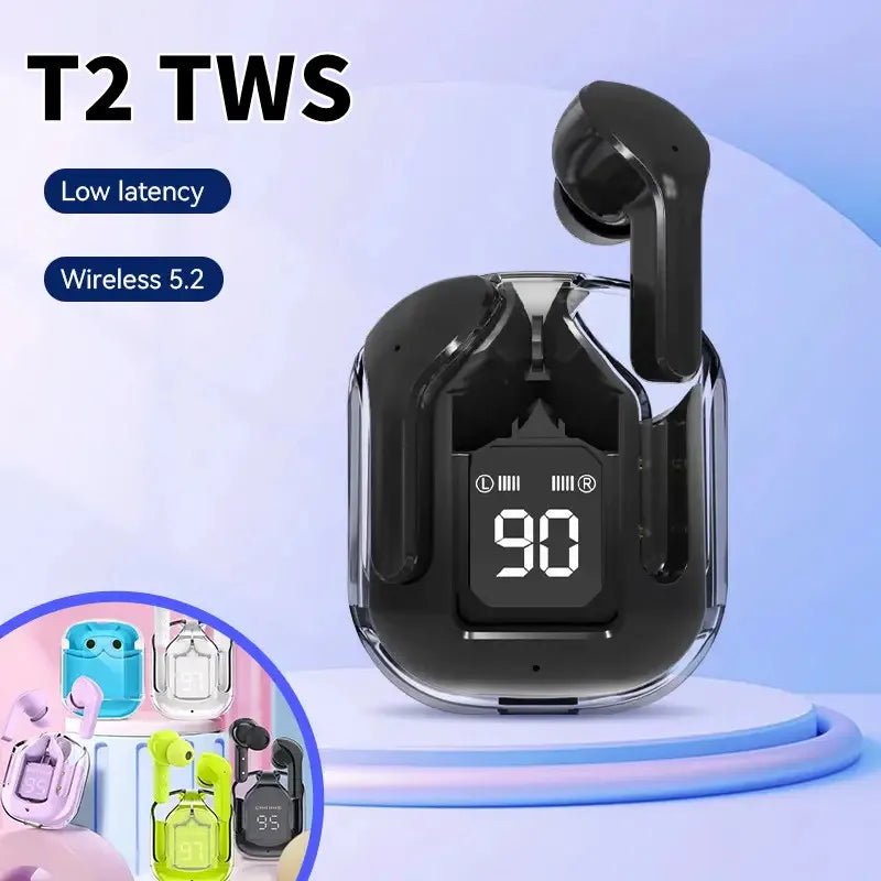 Original T2 Wireless Bluetooth Earphone Transparent HIFI Headphones LED Power Digital Display Stereo Sound Earphones for Xiaomi - FitHealthHavenFitHealthHavenFitHealthHaven14:1052PinkOriginal T2 Wireless Bluetooth Earphone Transparent HIFI Headphones LED Power Digital Display Stereo Sound Earphones for Xiaomi
