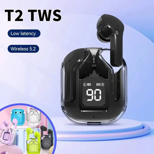 Original T2 Wireless Bluetooth Earphone Transparent HIFI Headphones LED Power Digital Display Stereo Sound Earphones for Xiaomi - FitHealthHavenFitHealthHavenFitHealthHaven14:1052PinkOriginal T2 Wireless Bluetooth Earphone Transparent HIFI Headphones LED Power Digital Display Stereo Sound Earphones for Xiaomi