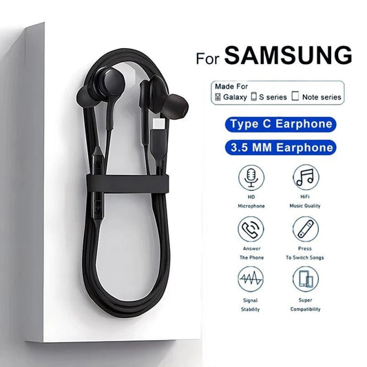 Original Type C Wired Earphone For Samsung Galaxy S23 S21 S22 Ultra Plus 3.5 mm Earbuds Headphones A54 A34 A53 A53 Accessories - FitHealthHavenFitHealthHavenFitHealthHaven14:1933.5MM Jack Black3.5MM Jack BlackOriginal Type C Wired Earphone For Samsung Galaxy S23 S21 S22 Ultra Plus 3.5 mm Earbuds Headphones A54 A34 A53 A53 Accessories