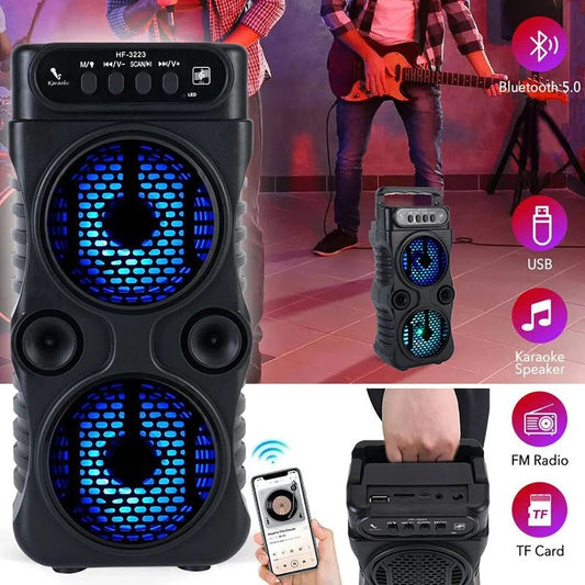 Outdoor Portable Wireless Speaker Dual 3 Inches Music Stereo Subwoofer Bass USB Power Supply For Dancing Party Family Karaoke - FitHealthHavenFitHealthHavenFitHealthHaven14:193BlackBlackOutdoor Portable Wireless Speaker Dual 3 Inches Music Stereo Subwoofer Bass USB Power Supply For Dancing Party Family Karaoke