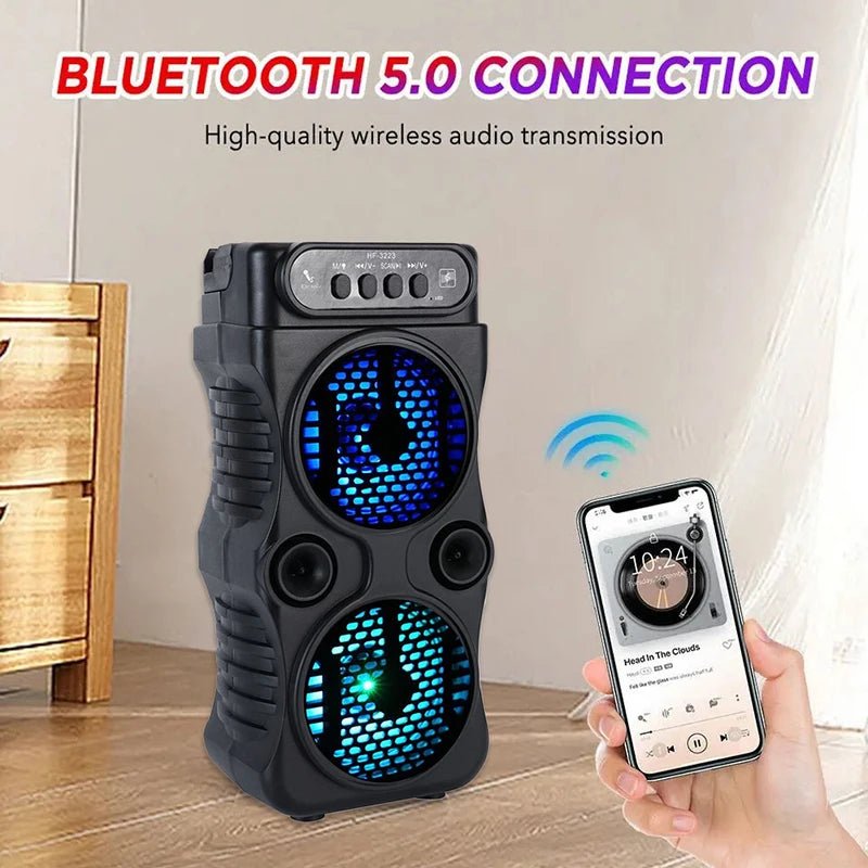 Outdoor Portable Wireless Speaker Dual 3 Inches Music Stereo Subwoofer Bass USB Power Supply For Dancing Party Family Karaoke - FitHealthHavenFitHealthHavenFitHealthHaven14:193BlackBlackOutdoor Portable Wireless Speaker Dual 3 Inches Music Stereo Subwoofer Bass USB Power Supply For Dancing Party Family Karaoke