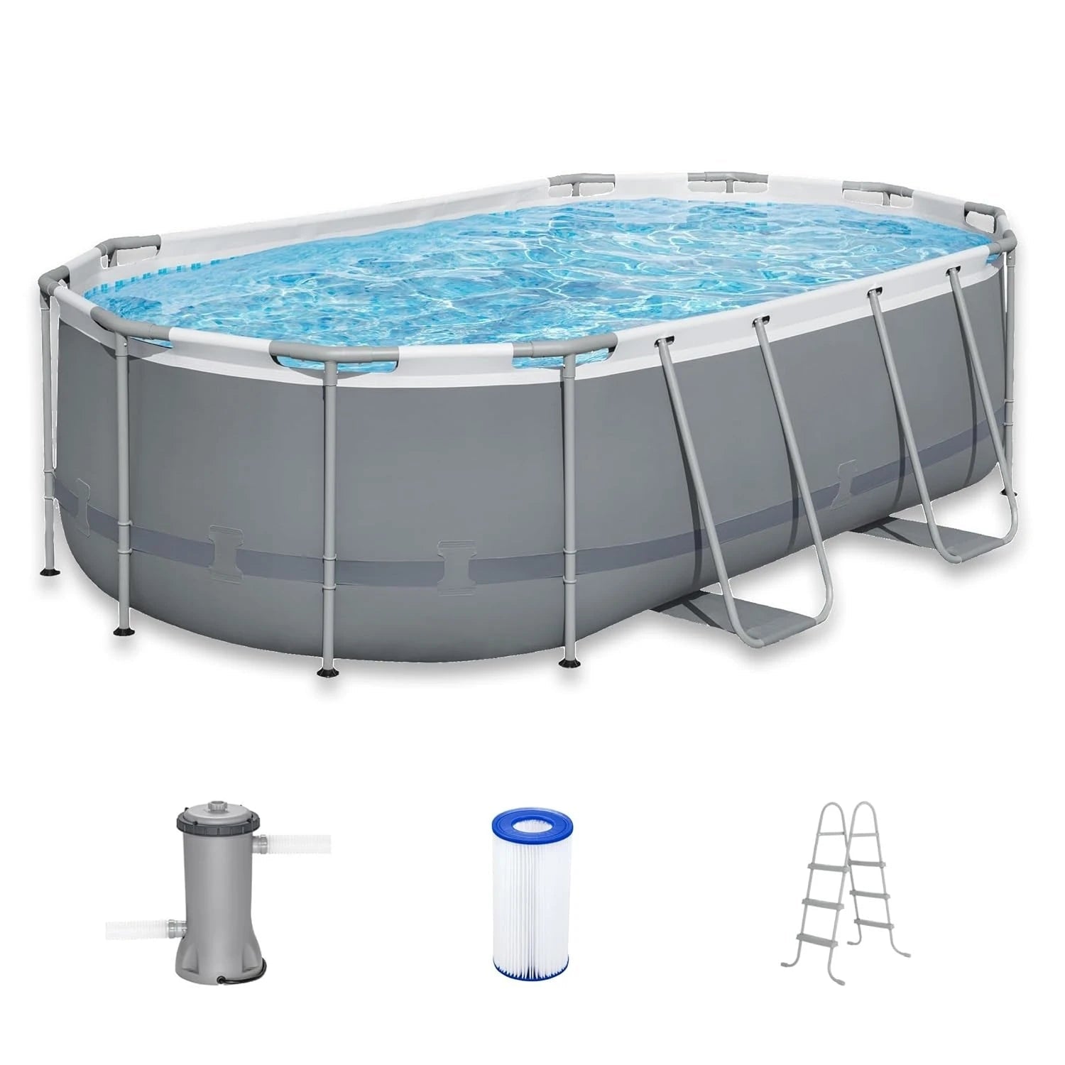 Oval Above Ground Swimming Pool Set 14x8ft Frame Filter Pump Ladder Puncture Resistant Liner Backyard Outdoor 39in Depth Custom - FitHealthHavenFitHealthHavenFitHealthHaven14:201637806Gray;200007763:201336106GrayUnited StatesOval Above Ground Swimming Pool Set 14x8ft Frame Filter Pump Ladder Puncture Resistant Liner Backyard Outdoor 39in Depth Custom