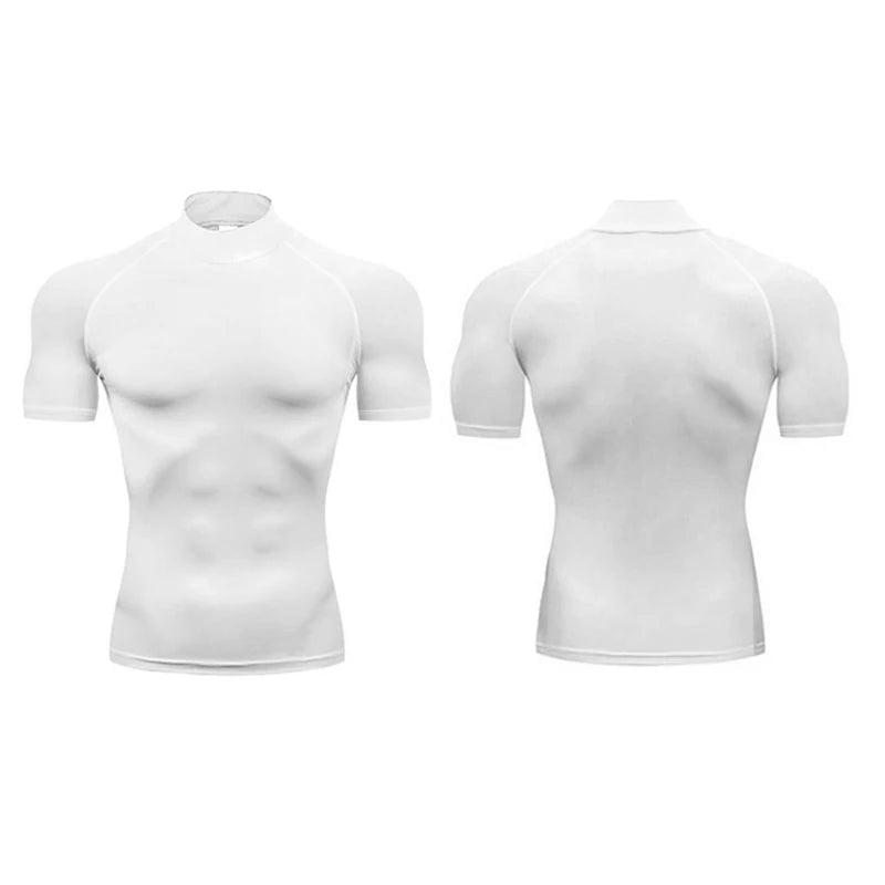 Plain Compression T Shirts Mens Summer Running T-shirts Turtleneck Elastic Quick Dry Sport Tees Athletic Gym Short Sleeve Shirt - FitHealthHavenFitHealthHavenFitHealthHaven14:29;5:361386WHITEMPlain Compression T Shirts Mens Summer Running T-shirts Turtleneck Elastic Quick Dry Sport Tees Athletic Gym Short Sleeve Shirt