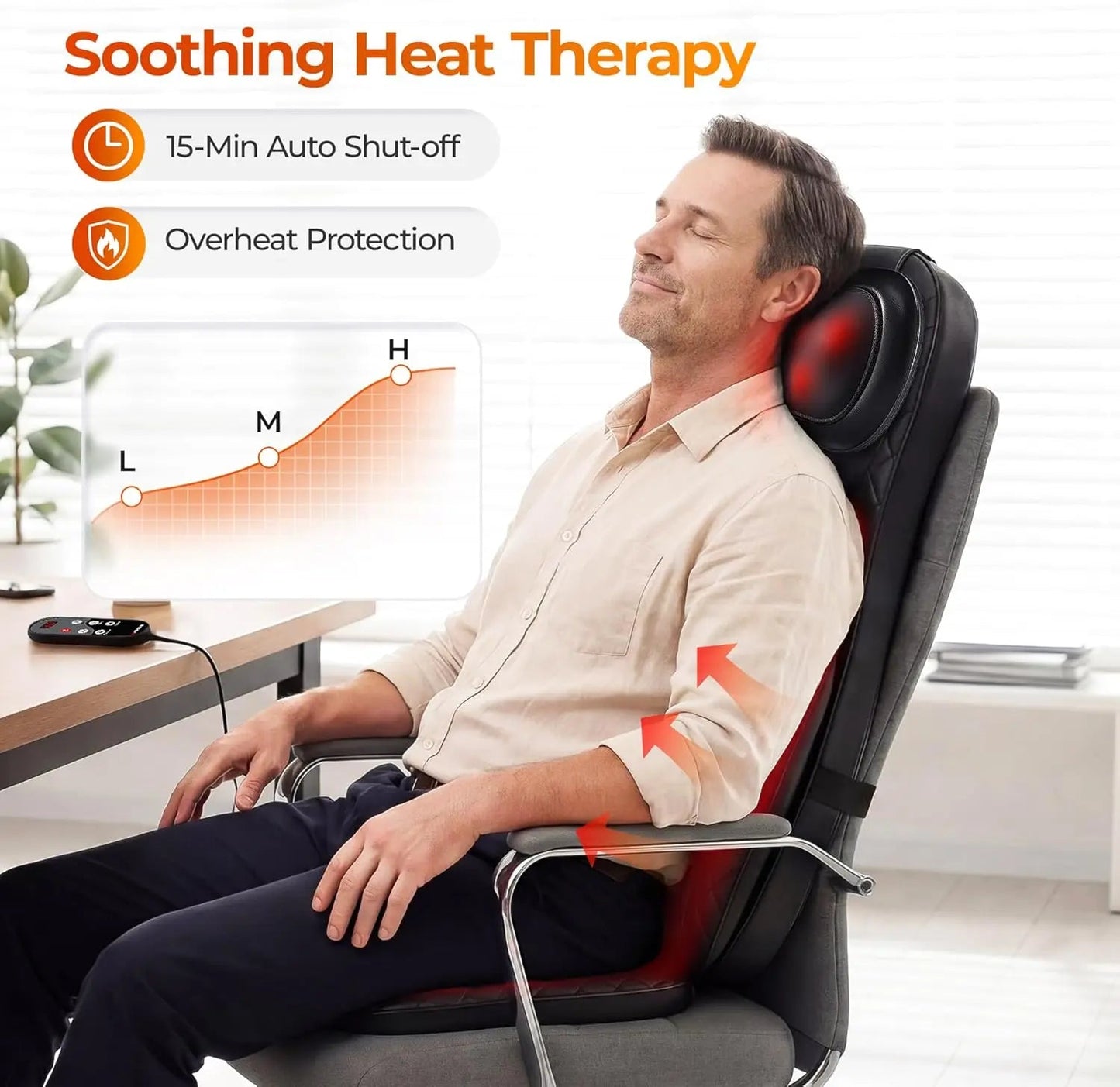 Portable Full Body Massage Chair Pad Shiatsu Kneading Seat with Heat And Compression for Neck Back Shoulder UL Adapter Included Shiatsu Neck Back Massager with Heat, Adjustable Massage Chair Pad Back Support Massage Seat Cush - FitHealthHavenFitHealthHavenFitHealthHaven14:-2;200007763:201336106;400079803:1983473477BlackUnited States100V-240V US PlugPortable Full Body Massage Chair Pad Shiatsu Kneading Seat with Heat And Compression for Neck Back Shoulder UL Adapter Included Shiatsu Neck Back Mas
