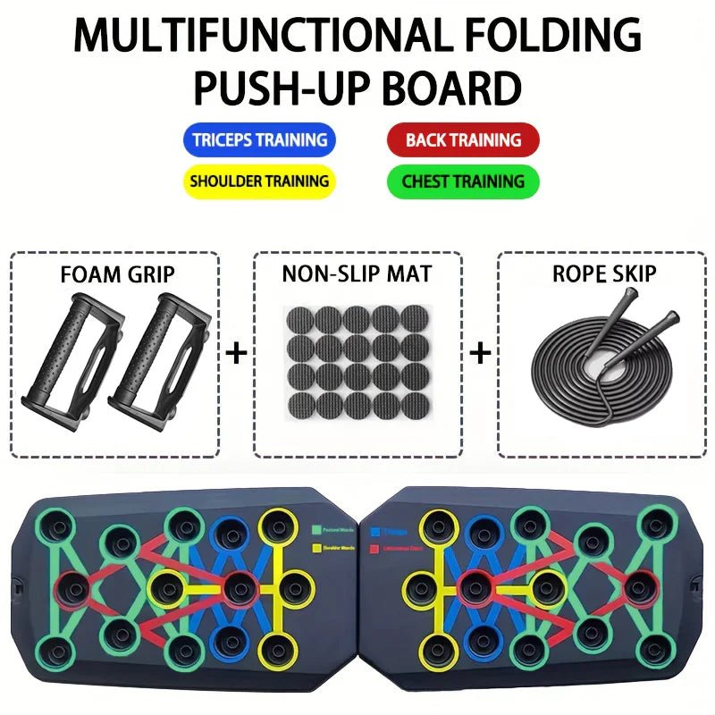 Portable Multifunctional Push-up Board Set With Handles Foldable Fitness Equipment For Chest Abdomen Arms And Back Training - FitHealthHavenFitHealthHavenFitHealthHaven14:771Board jump ropeBoard jump ropePortable Multifunctional Push-up Board Set With Handles Foldable Fitness Equipment For Chest Abdomen Arms And Back Training
