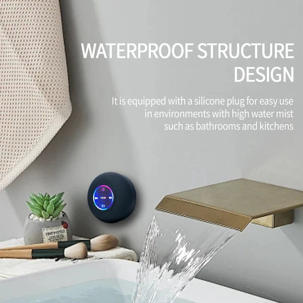 Portable Wireless Bluetooth Speaker LED IPX4 Waterproof Loudspeaker Outdoor Bathroom Large Suction Cup Mini Stereo Sound Box - FitHealthHavenFitHealthHavenFitHealthHaven14:193black;200509262:203221826blackSpeakerPortable Wireless Bluetooth Speaker LED IPX4 Waterproof Loudspeaker Outdoor Bathroom Large Suction Cup Mini Stereo Sound Box