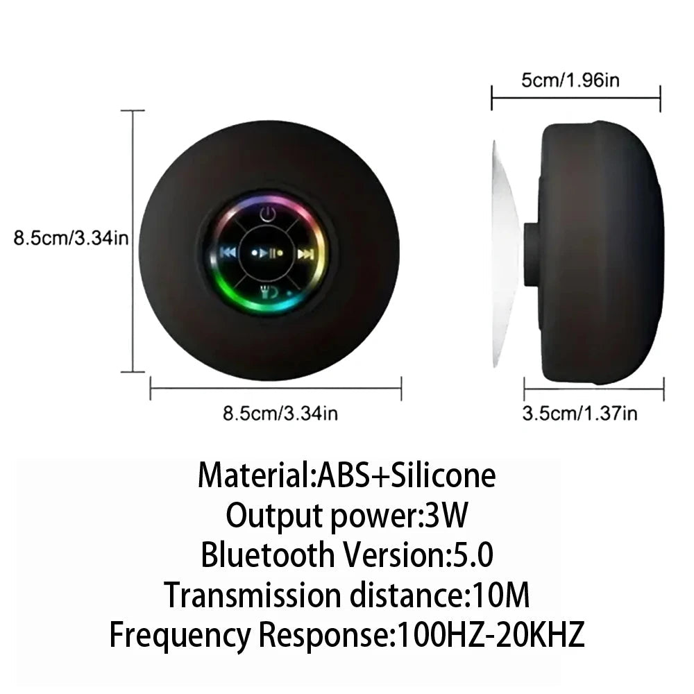 Portable Wireless Bluetooth Speaker LED IPX4 Waterproof Loudspeaker Outdoor Bathroom Large Suction Cup Mini Stereo Sound Box - FitHealthHavenFitHealthHavenFitHealthHaven14:193black;200509262:203221826blackSpeakerPortable Wireless Bluetooth Speaker LED IPX4 Waterproof Loudspeaker Outdoor Bathroom Large Suction Cup Mini Stereo Sound Box
